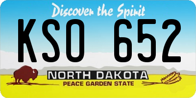 ND license plate KSO652