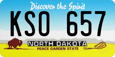 ND license plate KSO657