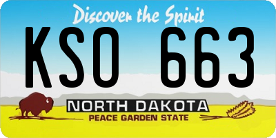 ND license plate KSO663