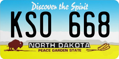 ND license plate KSO668