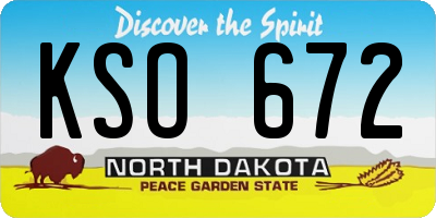 ND license plate KSO672