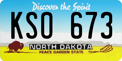 ND license plate KSO673