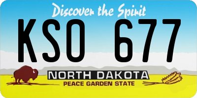 ND license plate KSO677