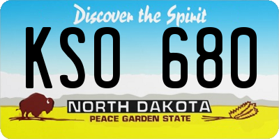 ND license plate KSO680