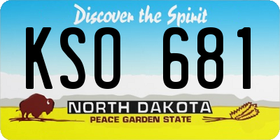 ND license plate KSO681