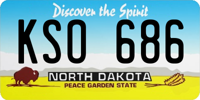 ND license plate KSO686