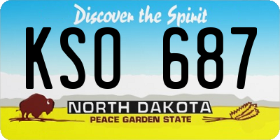 ND license plate KSO687