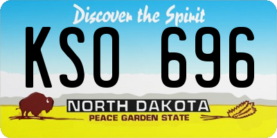 ND license plate KSO696