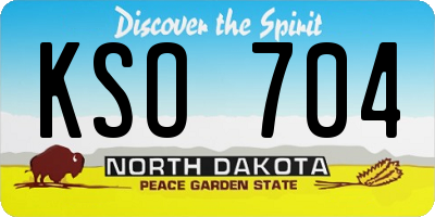 ND license plate KSO704