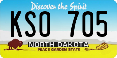 ND license plate KSO705