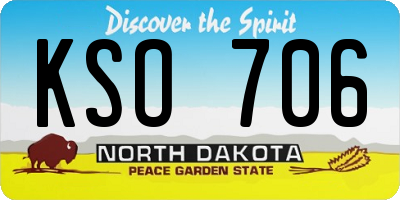 ND license plate KSO706