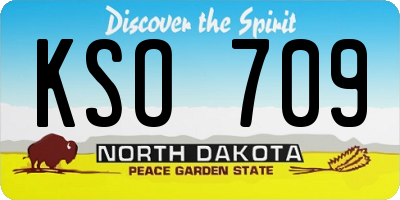 ND license plate KSO709