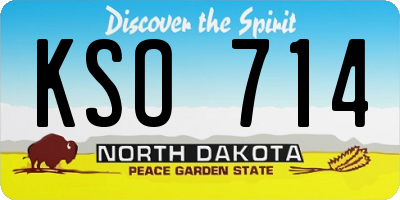 ND license plate KSO714