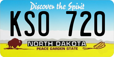 ND license plate KSO720