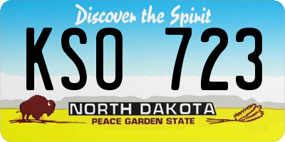 ND license plate KSO723