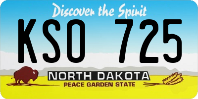ND license plate KSO725