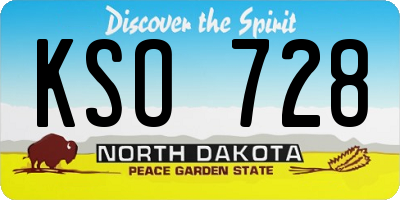 ND license plate KSO728