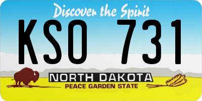 ND license plate KSO731