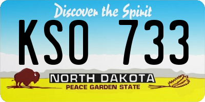 ND license plate KSO733