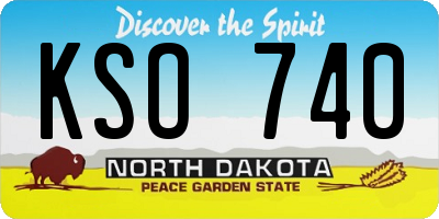 ND license plate KSO740