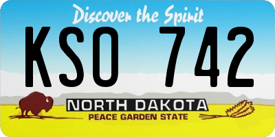 ND license plate KSO742