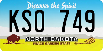 ND license plate KSO749
