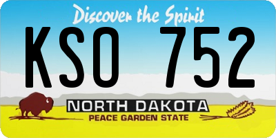 ND license plate KSO752