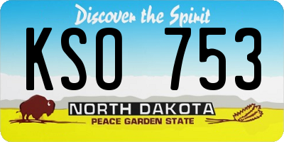 ND license plate KSO753