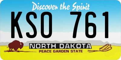 ND license plate KSO761