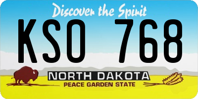 ND license plate KSO768