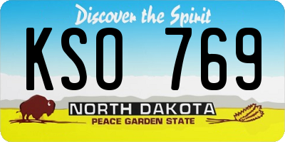 ND license plate KSO769