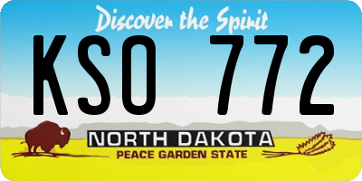 ND license plate KSO772