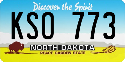 ND license plate KSO773