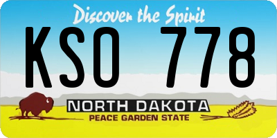 ND license plate KSO778