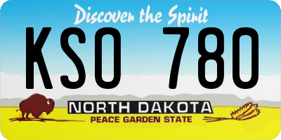 ND license plate KSO780