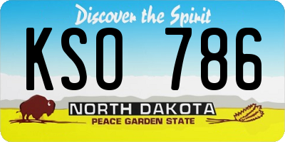 ND license plate KSO786