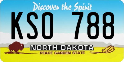 ND license plate KSO788