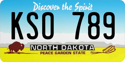ND license plate KSO789