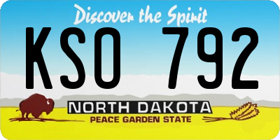 ND license plate KSO792