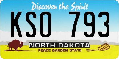 ND license plate KSO793