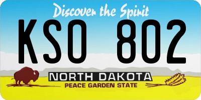 ND license plate KSO802