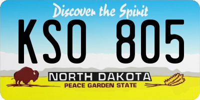 ND license plate KSO805