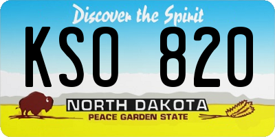 ND license plate KSO820