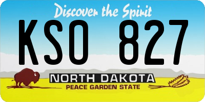 ND license plate KSO827