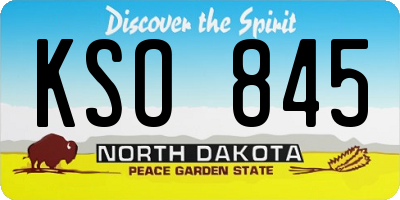 ND license plate KSO845