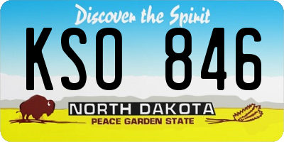ND license plate KSO846