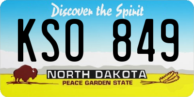ND license plate KSO849