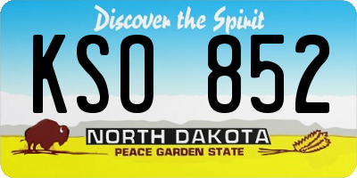ND license plate KSO852