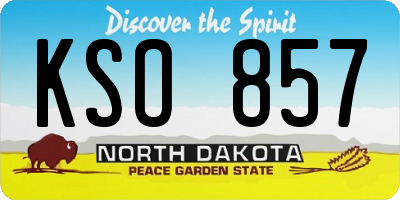 ND license plate KSO857
