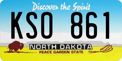 ND license plate KSO861